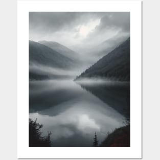 Grayscale Lake Promptography Posters and Art